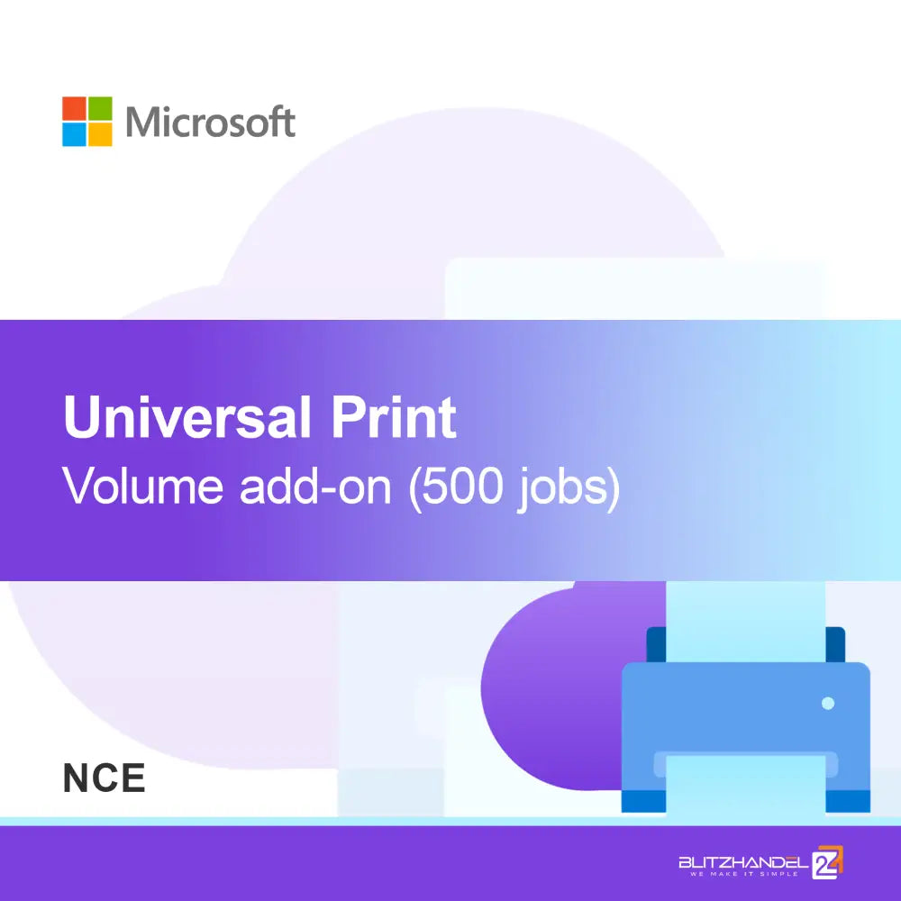 Doplňkový objem Universal Print (500 úloh) (NCE)