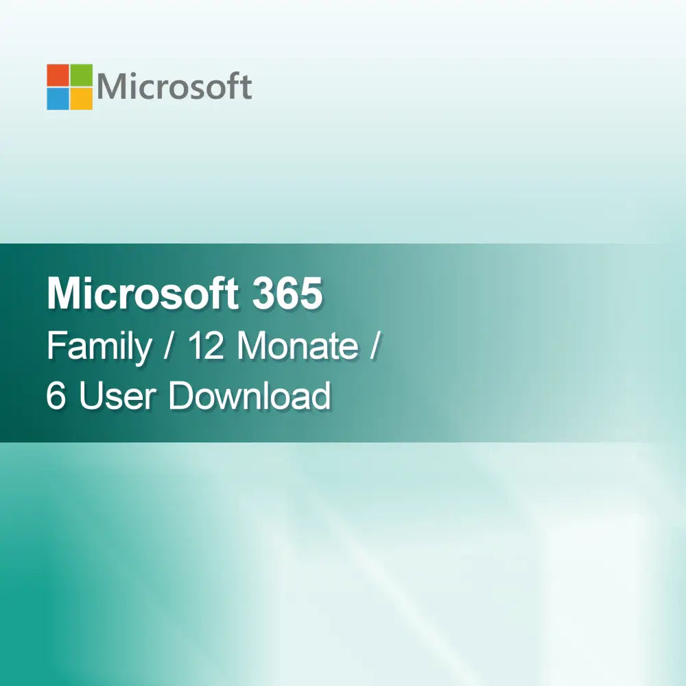 Microsoft 365 Family / 12 měsíců / 6 uživatelů ke stažení
